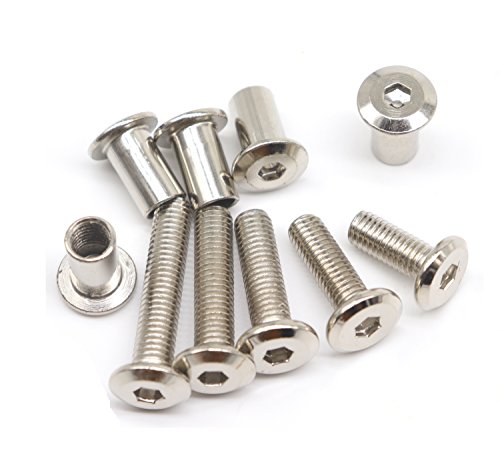 cSeao 70pcs M6 Crib Screws Barrel Nuts Assortment Kit and Wood Dowel Pins for Furnitures Cribs Chairs