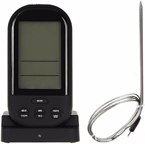 LUOER Kitchen Food Thermometer With Timer Wireless Barbecue Thermometer BBQ Grilling Roasting Barbecue Temperature Alarm