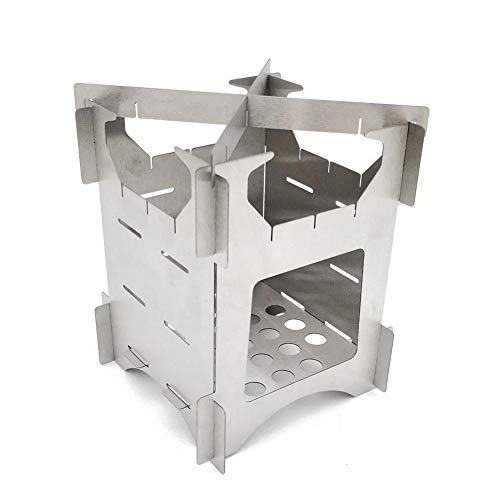 S WIDEN ELECTRIC Portable Foldable Camping Stove, Backpacking Stove, Stainless Steel Firewood Burning Card Furnace for Outdoor Picnic BBQ Camp Hiking Cooking