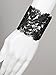 Filigree Vintage Adjustable Lace Wide Cuff Bracelets Bangles for Women Silver, Rose Gold, Gold or Black (Black)