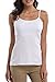 V FOR CITY Shelf Bra Camisoles for Women Undershirts with Built in Bra Tank Tops Cami Black White XL