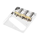 uxcell Musical Instruments Telecaster Electric 3 Brass Saddle String Guitar Bridge