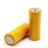 5000mAh 3.7V Rechargeable Li-ion Battery 26650-2 Pack -More Than 800 Cycles -Power for Flashlight