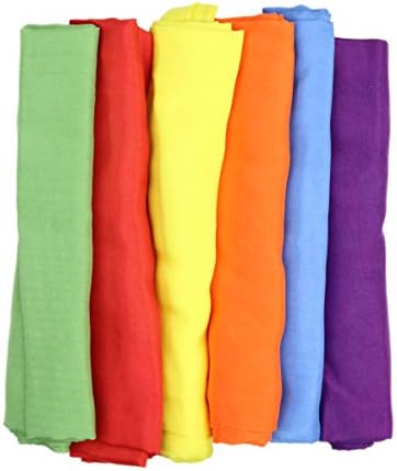 Camden Rose Vibrant Rainbow Play Silks, Set of 6, 35" Squares