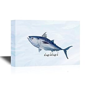 Seafood Canvas Wall Art - Sea Fish - Gallery Wrap Modern Home Art | Ready to Hang - 12x18 inches
