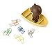 LINE FRIENDS Magnetic Clip Holder - Brown Character on Boat Design Magnet Desk Organizer and Paperclip Holder, Brown
