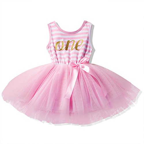 Nnjxd girl shinny stripe baby girl sleeveless printed tutu dress …
