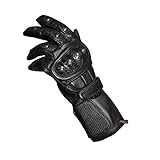 New Motorcycle Carbon Fiber Knuckle Leather All Season Biker Riding Gloves L