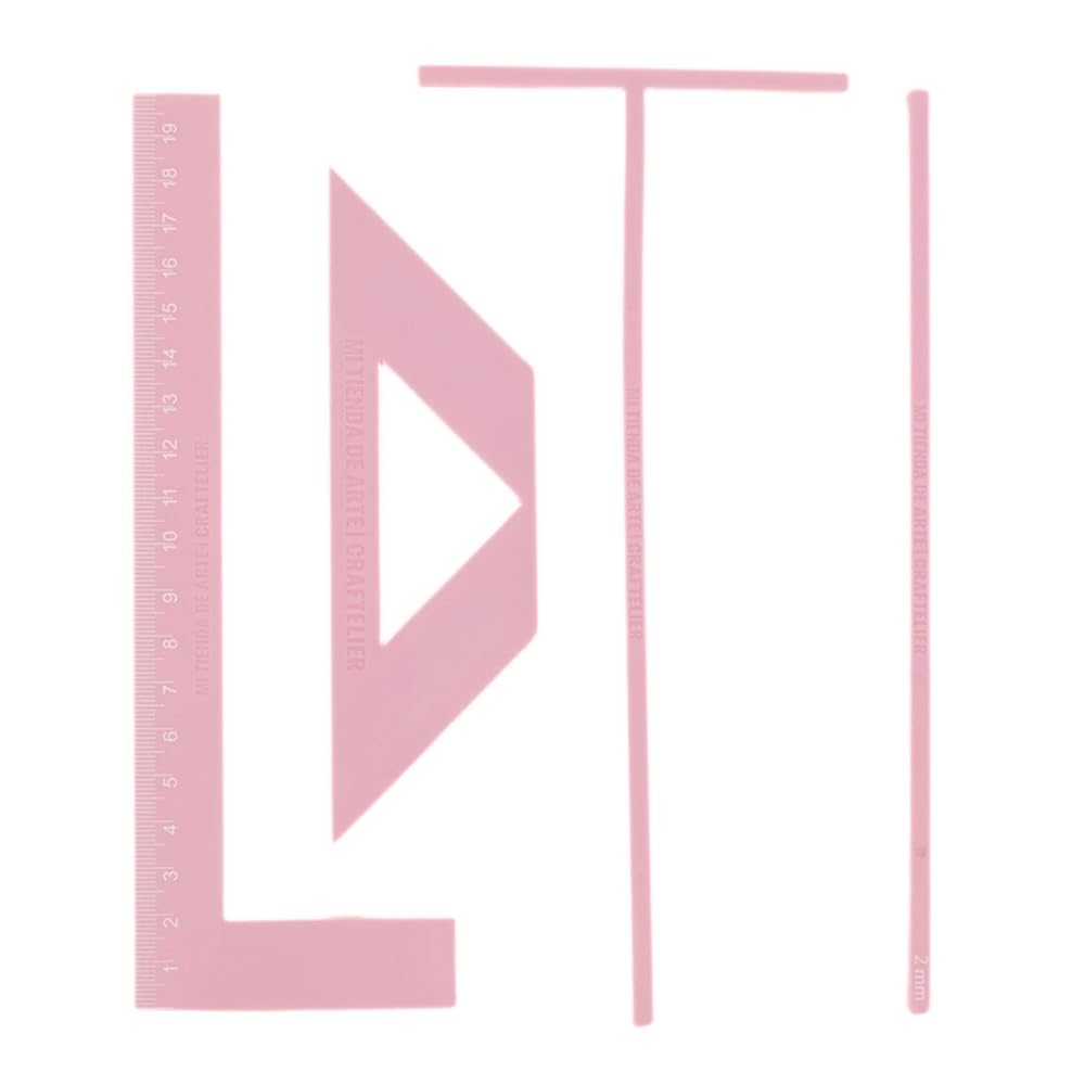 Craftelier Bookbinding Kit | Includes L & Ruler + Spacing Guide + Corner Cutting Square + Carry Case + Instruction Manual - Pink Colour