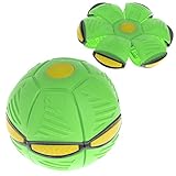 NDJK Flying UFO Flat Throw Disc Ball With LED Light Soft Kids Outdoor Game(Green)
