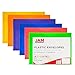 JAM PAPER Plastic Expansion Envelopes with Hook & Loop Closure - Letter Booklet - 9 3/4 x 13 with 1 Inch Expansion - Assorted Colors - 6/Pack