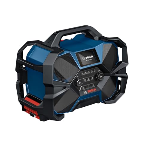 Bosch PRO 18V/12V System Akku-Baustellenradio GPB 18VH-6 SRC (Laden im Werkzeug für 18V & 12V, inkl. Flaschenöffner, 2x AAA-Batterie, Displayschutzfolie, ohne Akku/Ladegerät)
