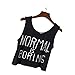 Lisingtool Women's Tank Tops Normal is Boring Letter Print Vest Blouse (Small, Black)