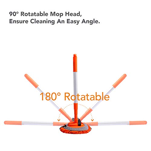 HOUSE DAY Car Wash Brush with 45” Long Handle & 3pcs Car Wash Mitt Scratch Free, Soft Scrub Car