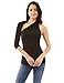 PattyBoutik Women One Shoulder Long Sleeve Top (Black Medium)