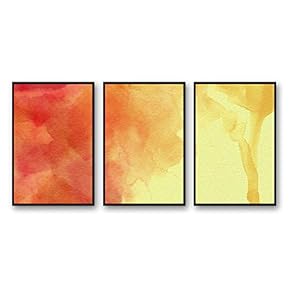 3 Piece Framed Canvas Home Artwork Decoration Watercolor Sfumato Canvas Wall Art for Living Room, Bedroom - 16"x24"x3 Panels
