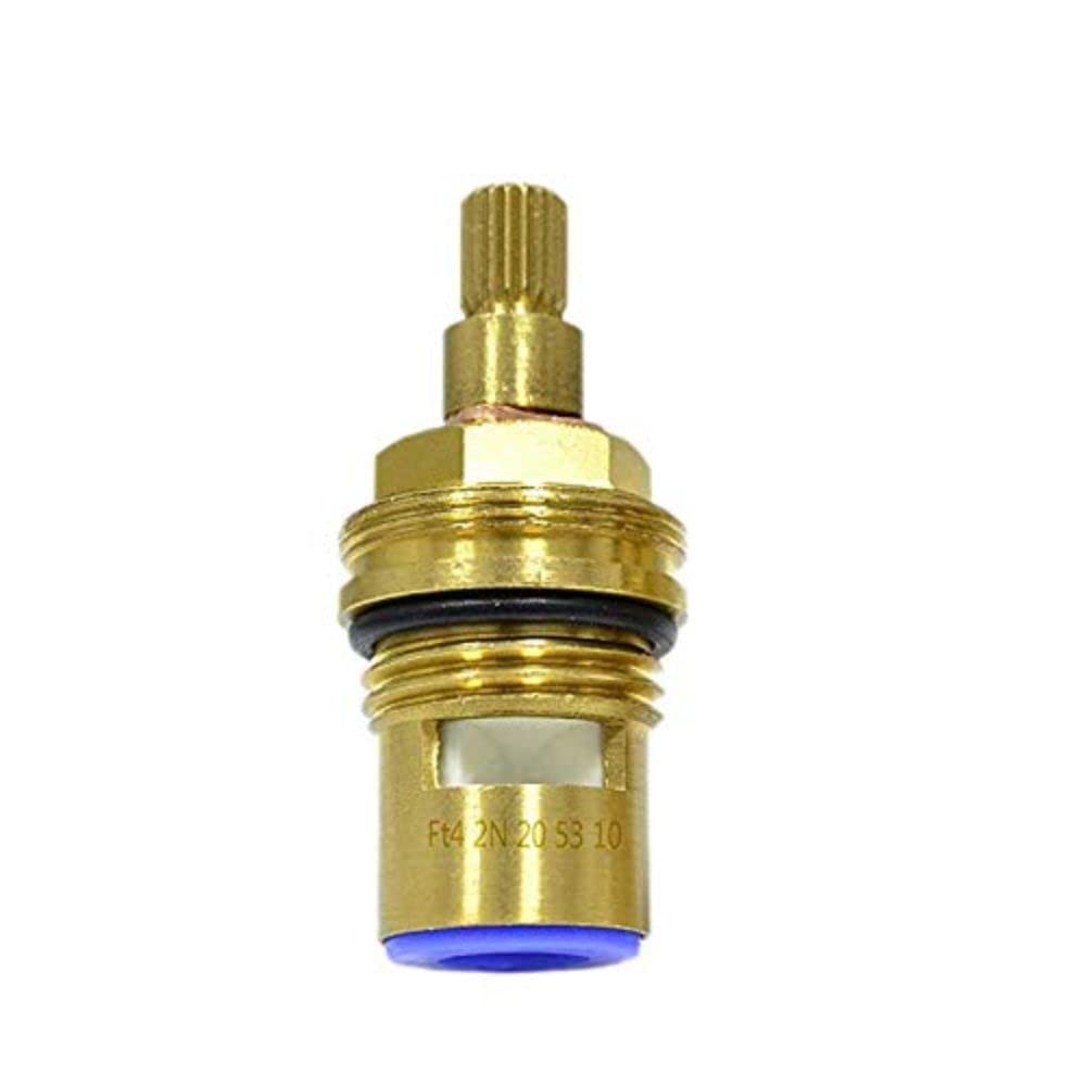 Merriway BH06828 Universal Replacement Brass Ceramic Disc Insert 1/4 Turn Blue Gold Tone