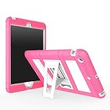 MoKo Case for iPad Mini 3 / 2 / 1, Silicone + White Hard Polycarbonate Protector with Foldable Stand Cover Case for Mini 3, Mini 2 and Mini (2012 1st gen), MAGENTA (Will not fit iPad Mini 4)