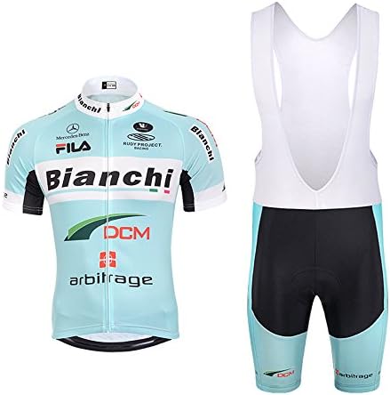 Bianchi Pro team Cycling Jersey Bib Shorts Set Cyclewear Breathable Quick Dry Outdoor Sports 15013