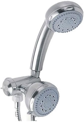 Everflow Industrial Supply R660013Z Fixed and Hand Held Adjustable 5 Function Shower Head, Brushed Nickel