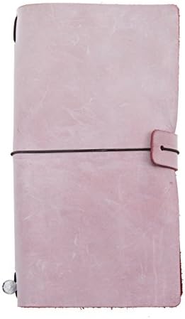 SALTY FISH Pure Handmade Vegetable Tanned Leather Cover Diary Journal Traveller Notebook Sketchbook Exquisite Gift (Red)