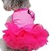 Urparcel Pet Cat Princess Tutu Dress Bow Bubble Skirt Puppy Clothes Dog Dress Apparel Pink S
