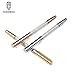 PASISIBICK Rose Gold Silver Pen with Cap - 3 Pcs Fine Point Crystal Roller Ball Gel Pens With Black Ink for Office Supplies