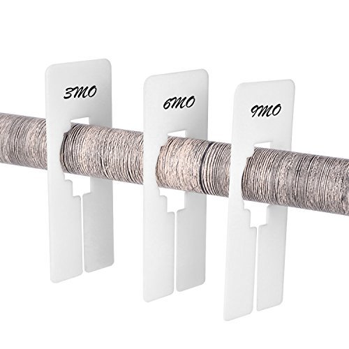 Blulu 50 Pack White Clothing Rack Size Dividers Closet Dividers