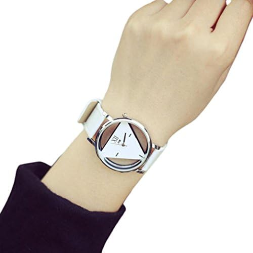 Redvive New Unique Hollowed-out Triangular Dial Fashion Watch (White)