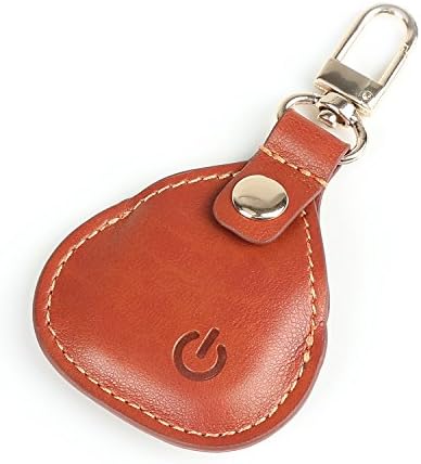 Key Finder, Gymu Alarm Anti-lost Key Chain with Leather Case (Brown-1)