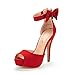 DREAM PAIRS Women's SWAN-08 Ankle Strap Heel Pump Shoes Sandals