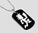 Hatch Man Insane Clown Engraved Dog Tags/GI Tags, Necklace 30" Chain BLK