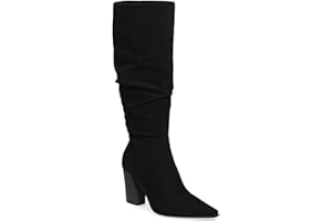 PiePieBuy Womens Faux Suede Knee High Boots Pointed Toe High Chunky Heel Side Zipper Party Dress Booties