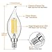Dimmable E12 Candelabra LED Bulbs 40W Equivalent, 2700K Warm White, 4W Filament LED Chandelier Light Bulbs, CA11 Vintage Edison Clear Candle Bulbs, 25000+ Hours Lifespan, No Flicker, Pack of 12