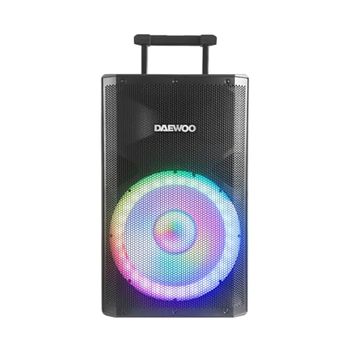 Daewoo Bocina Bafle XPRO TWS 15 Pulgadas Bluetooth Portatíl con Tripie Potencia 100,000W Subwoofer Integrado Entrada para Microfonos Ideal para Karaoke