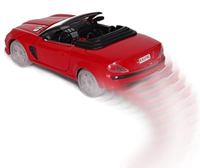 Bump and Go Speed Car, Shiny Red Toy Car with Music and Flashing Lights, Battery Powered by Dazzling Toys