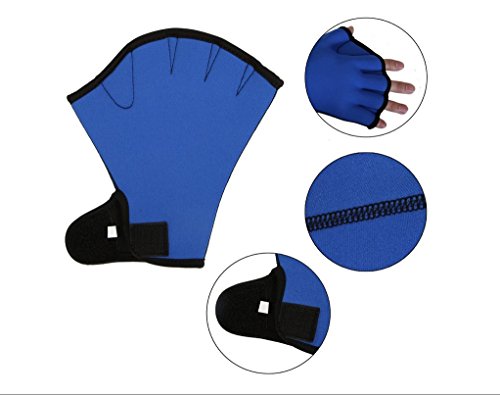 LORIE Aquatic Gloves Fitness Water Resistance Training Aqua Fit Webbed Swim Gloves(Fuchsia,S)