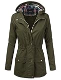 Doublju Hooded Vintage Military Anorak Jacket With Pockets