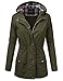 Doublju Womens Hooded Military Anorak Jacket With Pockets