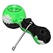 Unbreakable Honey Silicone Straw Pipe with Cleaner Cover and Decorative Bowl Interior (Black Green)