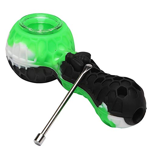 image for JCBABA Indestructible Honeycomb Silicone Straw with Cleaner Cover and 