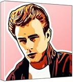 Toy James Dean - Pop Art Print (Comic Effect; Pink Background) 30 x 30 x 2 cm Medium Square Deep Box Canvas Book