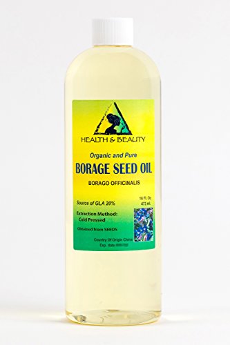 Borage Seed Oil Organic Carrier Virgin GLA-20% Cold Pressed Pure 16 oz