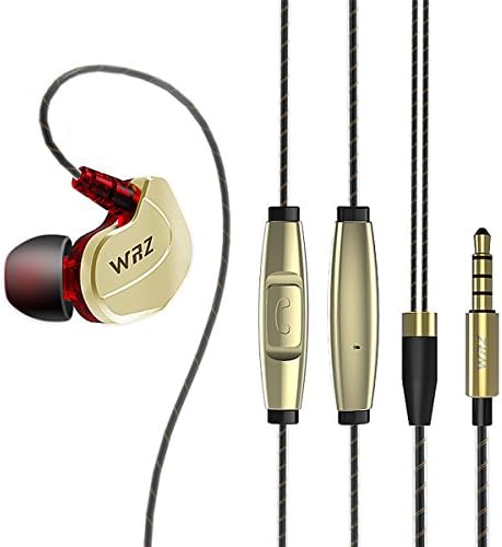 YIFAFESU Sweatproof Sport Workout Headphones In Ear Bass Exercise Earpods with Remote and Mic Noise Sound Isolating Sports Earbuds for Running Gym Jogging (new X6 Gold)