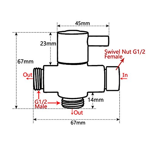 3 Diverter+Showerhead+Bathroom+Universal+Replacement