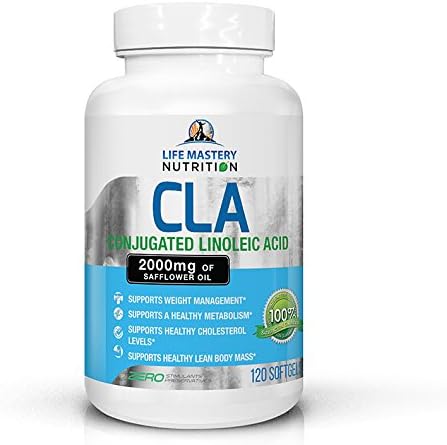 CLA - 2000mg Highest Potency Softgel Capsules - Natural Healthy Premium Diet Supplement For Weight Loss And Belly Fat - Pure Non GMO Safflower Oil For Extreme Fat Burning Support