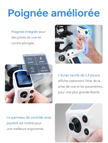Feiyu SCORP Mini 2 [Official] Kit, 4-in-1 3-Axis Integrated AI Tracking Camera Stabilizer, 1200g Payload, Native Vertical Shooting, for SonyZV-1, Canon EOS 200D II, with Carry Case