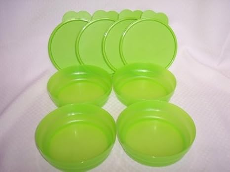 Amazon.com: 4 Tupperware Microondas inferior plana cuencos ...