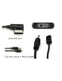 Kit de coche para Audi VW Bluetooth 4.1, AMI MDI MMI a receptor de audio inalámbrico, adaptador de transmisión de música con 0.138 in AUX y puerto de cargador USB para Audi A3 A4 A5 A6 Q5 Q7, Golf Mk 7 Jetta GTI GLI Passat
