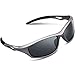 TOREGE Polarized Sports Sunglasses for Men Women for Cycling Running Fishing Golf TR90 Unbreakable Frame TR010-1 (Grey&Black Tips&Grey Lens)